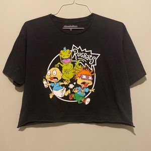 Nickelodeon Rugrats Black Crop Top (Size M)